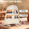 HECKBO Mochila saco infantil con vehículos de construcción Vista previa de la imagen del producto 2