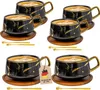Intirilife 6x tazza in Vetroceramica con design in marmo Anteprima dell’immagine prodotto 1