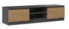 A modern TV stand with a dark gray frame and two wooden-look cabinet doors. Anteprima dell’immagine prodotto