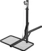 A black game hoist with a hitch receiver and a lifting platform is shown against a white background. Podgląd zdjęcia produktu