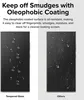Comparison of tempered glass screen protector with oleophobic coating versus other screen protectors, showing water droplet behavior. Produktbild-Vorschau