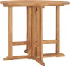 Klappbarer Garten-Esstisch Ø90x75 cm Massivholz Teak Produktbild-Vorschau 1