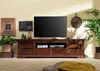 MASSIVMOEBEL24 TV-Board Akazie 200x45x55 nougat lackiert Produktbild-Vorschau 2