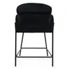 A black bar stool with armrests is shown against a white background. Produktbild-Vorschau