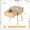 A diagram showing the dimensions and weight capacity of a bedside table. Produktbild-Vorschau
