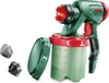 A Bosch paint sprayer with accessories is displayed against a white background. Produktbild-Vorschau
