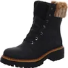 A black lace-up boot with a fur-lined cuff. Anteprima dell’immagine prodotto
