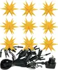 A string of nine yellow star-shaped lights with a black cord and plug. Produktbild-Vorschau