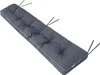 A long, tufted bench cushion with ties, shown on a white background. Náhled obrázku produktu