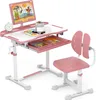 COSTWAY scrivania per bambini con sedia, scrivania per Anteprima dell’immagine prodotto 1