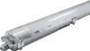 A close-up, studio shot of a long, grey LED light fixture with a clear protective cover. Produktbild-Vorschau
