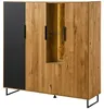 MASSIVMOEBEL24 Highboard Wildeiche mit Glastür 142x43x145 Produktbild-Vorschau 1