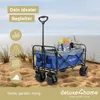 deluxe4home® Bollerwagen faltbar in Blau I Breite Reifen Produktbild-Vorschau 2