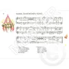 A page from a music book showing sheet music and lyrics for a song titled "Kling, Glockchen, Kling". There is also an illustration of a Christmas wreath with candles. Produktbild-Vorschau