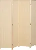 A four-panel room divider made of woven bamboo with wooden frames, standing upright. Produktbild-Vorschau