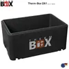A black insulated box with branding on the side, set against a white background. Produktbild-Vorschau