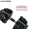 PH Fitness nastaviteľná sada činiek 24KG tmavo zelená - 2 Náhľad obrázku produktu 7