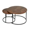 Satztisch 2er Set,Couchtisch Rund aus Holz,stapelbar Produktbild-Vorschau 5