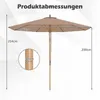 COSTWAY Slunečník φ270cm, zahradní slunečník ze dřeva, Náhled obrázku produktu 3