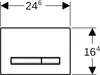 A technical drawing of a flush plate with dimensions. Náhľad obrázku produktu