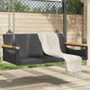 vidaXL Panca pensile nera 109x62x40 cm in poly rattan Anteprima dell’immagine prodotto 2