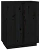 vidaXL Sideboard Schwarz 60x35x80 cm Massivholz Kiefer Produktbild-Vorschau 2