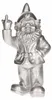 Stoobz design Gartenzwerg - silber - Mittelfinger - 20 cm Produktbild-Vorschau 1