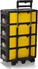 A yellow and black rolling tool trolley with a retractable handle and wheels. Produktbild-Vorschau