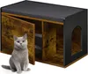 Relaxdays Katzenkloschrank mit Sitzauflage, Katzenhaus & Produktbild-Vorschau 1