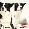 A split image showing a dog before and after grooming, with a pile of shed fur. Podgląd zdjęcia produktu