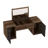 A vanity table with a mirror and storage compartments, shown from a slightly elevated angle against a white background. Podgląd zdjęcia produktu