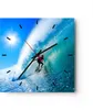 Wanduhr - Quadrat - Glasuhr - Windsurfing strand ozean spaß Produktbild-Vorschau 1