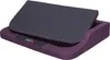 A dog bed with a purple base and a dark gray quilted top, shown at an angle. Produktbild-Vorschau