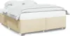 The Living Store Bettgestell ohne Matratze Creme 200x200 cm Produktbild-Vorschau 2
