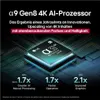 A marketing image showcasing the LG a9 Gen8 4K AI Processor with performance metrics. Produktbild-Vorschau