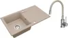 VBChome Granitspüle 76 x 44 cm Beige mit flexibler Armatur Produktbild-Vorschau 1