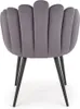 A grey chair with black legs is shown from the back against a white background. Produktbild-Vorschau