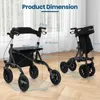giantex Rollator, Aluminium, Schwarz, Faltbar, 6-fach Produktbild-Vorschau 5