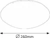 A diagram of a round light fixture with a diameter measurement. Náhľad obrázku produktu