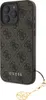 A close-up shot of a phone case with a repeating logo pattern and a charm attached. Náhled obrázku produktu