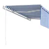 vidaXL Markise Automatisch Einziehbar mit Volant 4x3 m Blau Produktbild-Vorschau 6