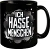 Ich hasse Menschen Tasse in Schwarz Produktbild-Vorschau 1