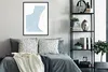MuchoWow® Gerahmtes Poster Blau - Minimalismus - Abstrakt Produktbild-Vorschau 2