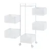 A white rolling cart with five mesh baskets and a top shelf, shown against a white background. Anteprima dell’immagine prodotto
