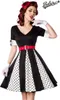 Vintage Retro Godet Kleid mit Gürtel in weiß/schwarz Größe Produktbild-Vorschau 6