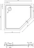 Mexen Flow Fünfeck-Duschwanne Slim Links 90 x 80 cm, Produktbild-Vorschau 6