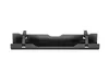 A black under-desk cable management tray is shown against a white background. Produktbild-Vorschau