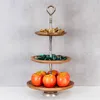 Holz Etagere 3 Etagen H60cm Mangoholz Metall Servierplatte Produktbild-Vorschau 5