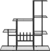 vidaXL Stojan na květiny 94,5x25x88 cm Černý kov Náhled obrázku produktu 3