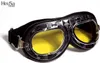 Motorradbrille Fliegerbrille Chopper Biker schwarz mit gelb Produktbild-Vorschau 1
